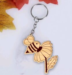 Bee keychain E0022321 file cdr and dxf free vector download for Laser cut