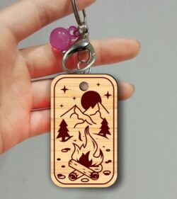 Camping keychain E0022164 file cdr and dxf free vector download for Laser cut