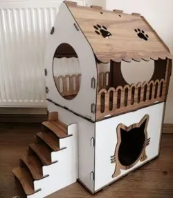 Cat house E0022094 file cdr and dxf free vector download for Laser cut