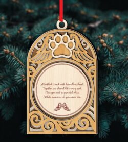 Cat paw memorial ornament E0022225 file cdr and dxf free vector download for Laser cut