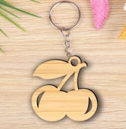 Cherry keychain E0022160 file cdr and dxf free vector download for Laser cut