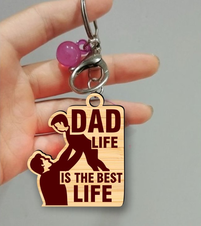 Father's day keychain E0022161 file cdr and dxf free vector download for Laser cut