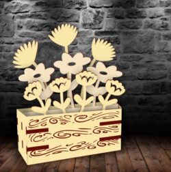 Flower box E0022229 file cdr and dxf free vector download for Laser cut
