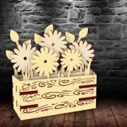 Flower box E0022230 file cdr and dxf free vector download for Laser cut