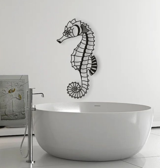 Geometric Seahorse E0022281 file cdr and dxf free vector download for Laser cut plasma