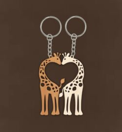 Giraffe key chain E0022130 file cdr and dxf free vector download for Laser cut