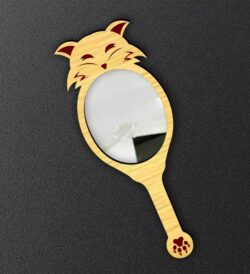 Hand fox mirror E0022306 file cdr and dxf free vector download for Laser cut