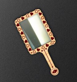Hand mirror E0022307 file cdr and dxf free vector download for Laser cut