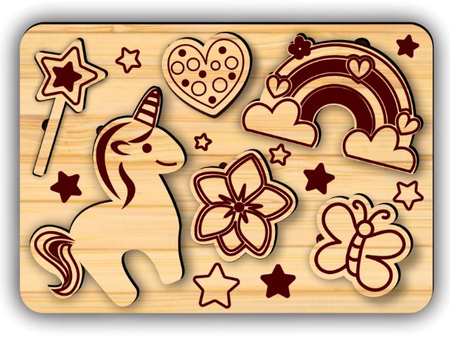 Kid's puzzle E0022152 file cdr and dxf free vector download for Laser cut