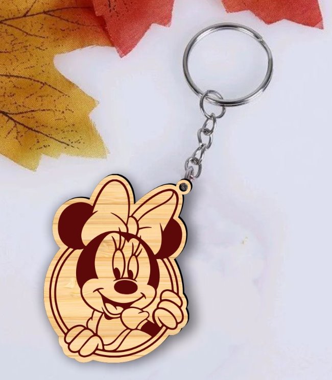 Minnie keychain E0022310 file cdr and dxf free vector download for Laser cut
