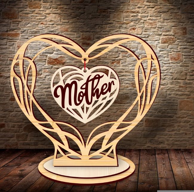 Mother’s day stand E0022234 file cdr and dxf free vector download for Laser cut