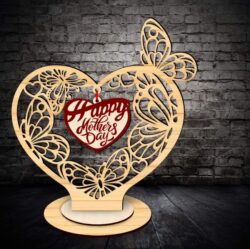 Mother’s day stand E0022236 file cdr and dxf free vector download for Laser cut
