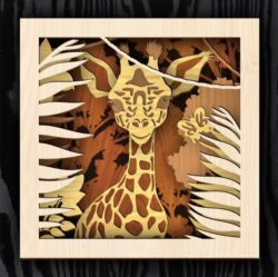 Multilayer Giraffe E0022136 file cdr and dxf free vector download for Laser cut plasma