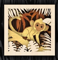 Multilayer Monkey E0022168 file cdr and dxf free vector download for Laser cut