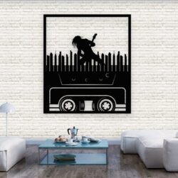 Music wall decor E0022126 file cdr and dxf free vector download for Laser cut plasma
