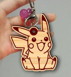 Pikachu keychain E0022212 file cdr and dxf free vector download for Laser cut