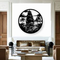 Sailboat wall decor E0022078 file cdr and dxf free vector download for Laser cut plasma