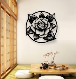 Flower wall decor E0022202 file cdr and dxf free vector download for Laser cut