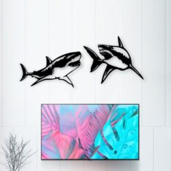 Shark wall decor E0022083 file cdr and dxf free vector download for Laser cut plasma