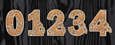 Space numbers E0022053 file cdr and dxf free vector download for Laser cut