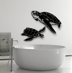 Turtle wall decor E0022082 file cdr and dxf free vector download for Laser cut plasma