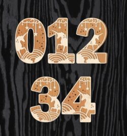 Unicorn numbers E0022055 file cdr and dxf free vector download for Laser cut
