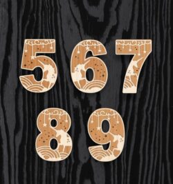 Unicorn numbers E0022056 file cdr and dxf free vector download for Laser cut