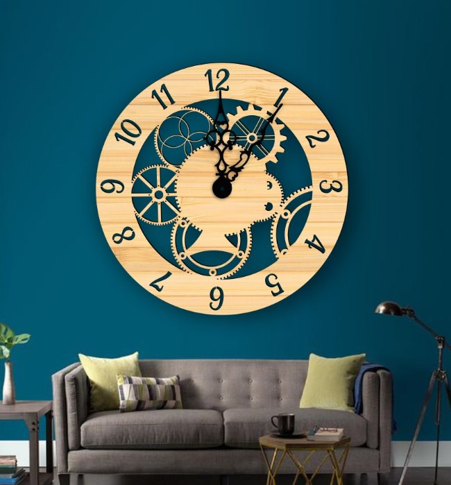 Wall clock E0022231 file cdr and dxf free vector download for Laser cut