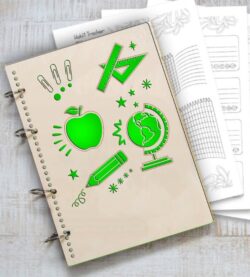 Notebook cover E0022597 file cdr and dxf pdf free vector download for Laser cut