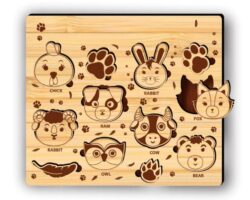 Animal head puzzle E0022506 file cdr and dxf pdf free vector download for Laser cut