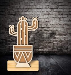 Cactus stand E0022604 file cdr and dxf pdf free vector download for Laser cut
