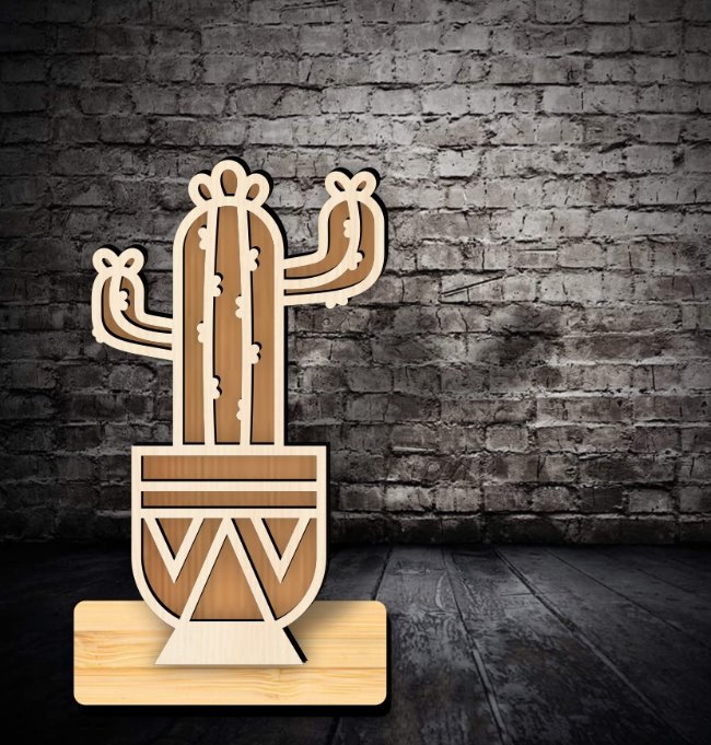 Cactus stand E0022604 file cdr and dxf pdf free vector download for Laser cut