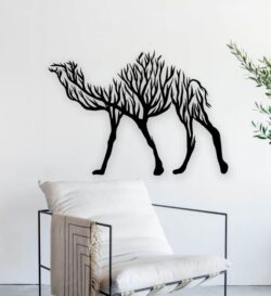 Camel wall decor E0022347 file cdr and dxf free vector download for laser cut plasma