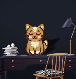 Cat lamp E0022492 file cdr and dxf pdf free vector download for Laser cut