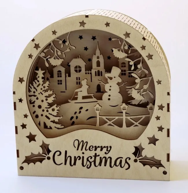 Christmas house E0022560 file cdr and dxf free vector download for laser cut