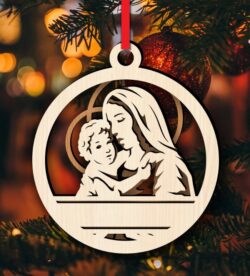 Christmas ornament E0022352 file cdr and dxf free vector download for laser cut