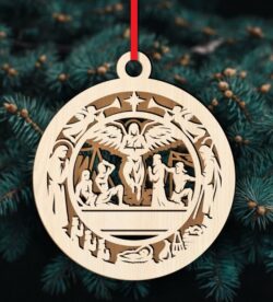 Christmas ornament E0022354 file cdr and dxf free vector download for laser cut