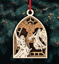 Christmas ornament E0022369 file cdr and dxf pdf free vector download for Laser cut