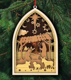 Christmas ornament E0022448 file cdr and dxf pdf free vector download for Laser cut