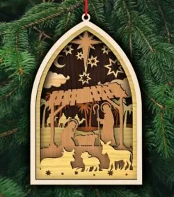 Christmas ornament E0022448 file cdr and dxf pdf free vector download for Laser cut