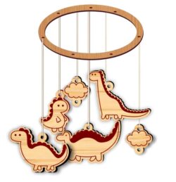 Dinosaur baby mobile E0022336 file cdr and dxf free vector download for Laser cut