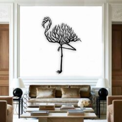 Flamingo wall decor E0022346 file cdr and dxf free vector download for laser cut plasma