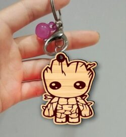 Groot keychain E0022382 file cdr and dxf pdf free vector download for Laser cut