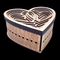 Heart box E0022534 file cdr and dxf pdf free vector download for Laser cut