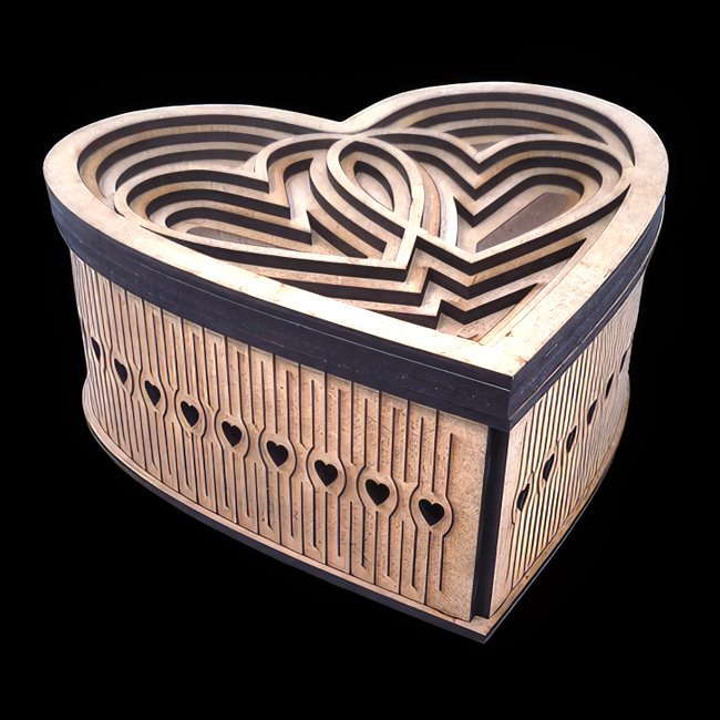 Heart Box E0022534 File Cdr And Dxf Pdf Free Vector Download For Laser Cut