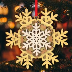 Layered Snowflakes E0022536 file cdr and dxf pdf free vector download for Laser cut