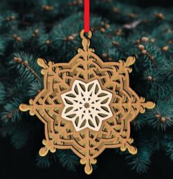 Layered Snowflakes E0022537 file cdr and dxf pdf free vector download for Laser cut