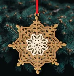 Layered Snowflakes E0022537 file cdr and dxf pdf free vector download for Laser cut