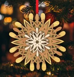 Layered Snowflakes E0022539 file cdr and dxf pdf free vector download for Laser cut