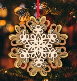 Layered Snowflakes E0022540 file cdr and dxf pdf free vector download for Laser cut